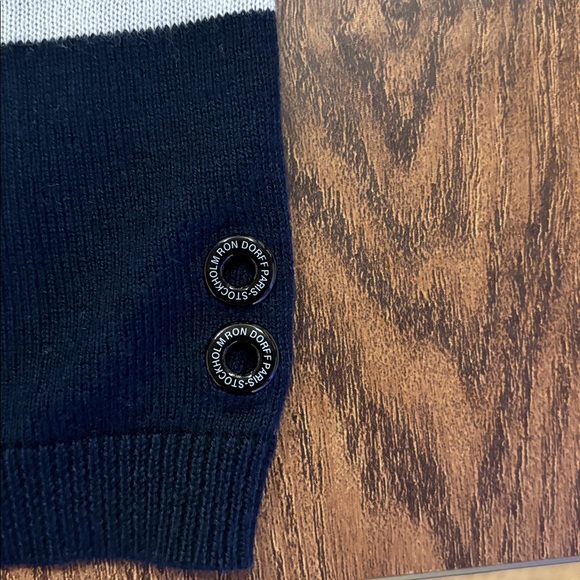 Ron Dorff - Sweden Men's Striped knitted T-Shirt - Red, Blue, and Black, Size XL - Picture 4 of 8